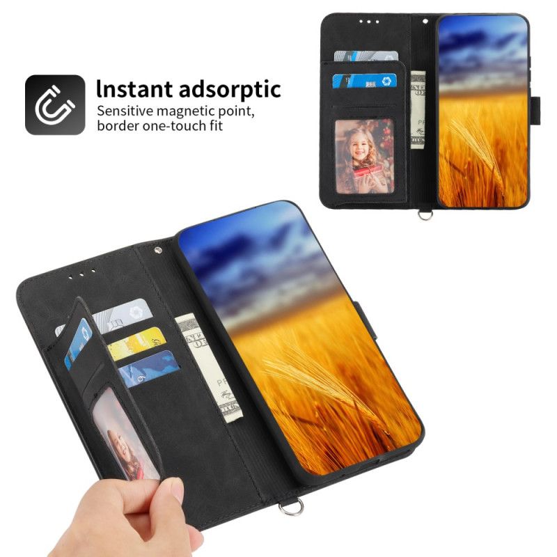 Lærdeksel Folio Deksel Realme C53 Mobildeksel Blomstermønster Med Stropp Og Skulderstropp