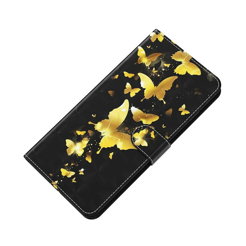 Folio Deksel Til Xiaomi Redmi 9T Gule Sommerfugler