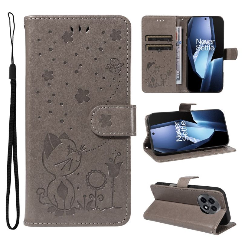 Folio Deksel Oneplus 13r Katt Og Bie