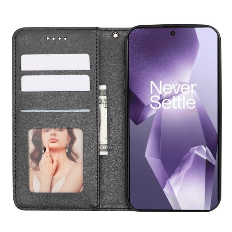 Folio Deksel Oneplus 13r Lommebok Med Rutete Mønster