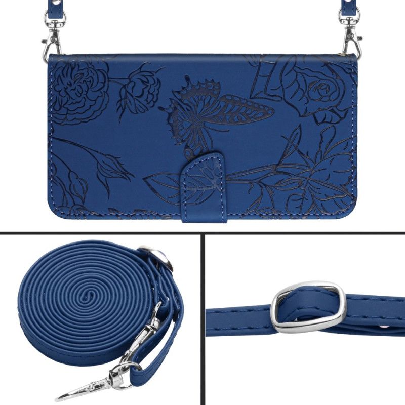 Folio Deksel Til Oneplus 13r Sommerfuglmønstret Skulderrem