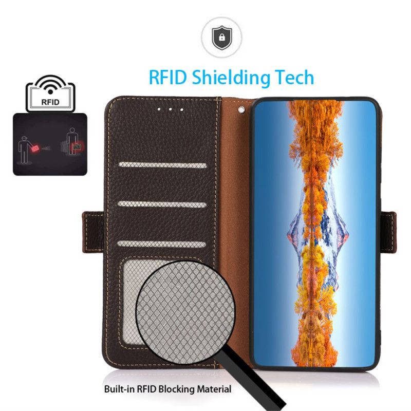 Lærdeksel Folio Deksel Oneplus 13r Khazneh Rfid-beskyttelse I Skinn