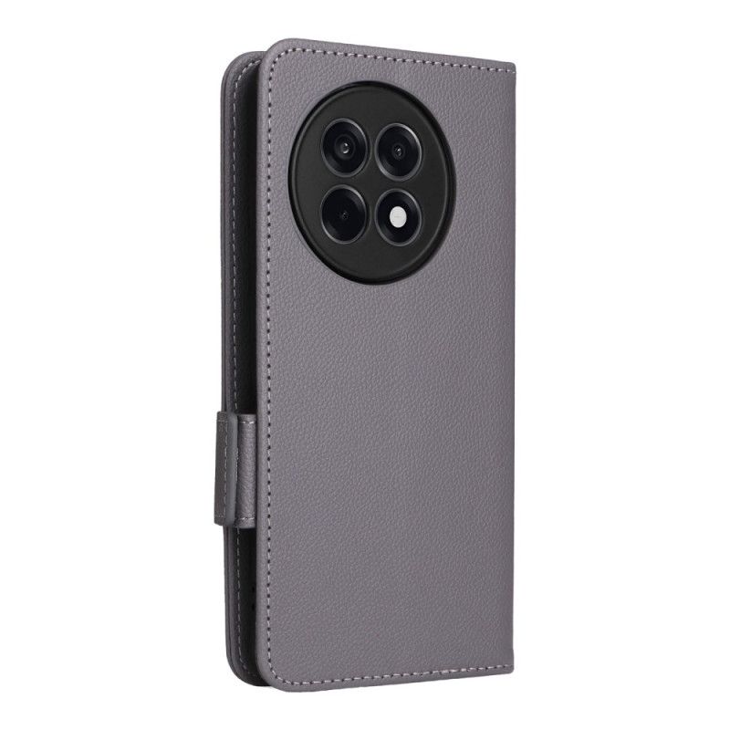 Lærdeksel Folio Deksel Oneplus 13r Litchi-tekstur Med Stropp