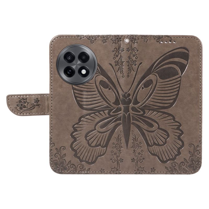 Lærdeksel Folio Deksel Oneplus 13r Mobildeksel Lommebok Med Sommerfugldesign
