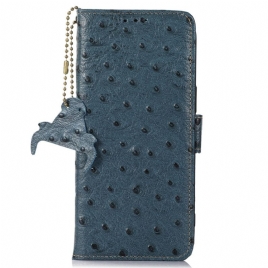 Lærdeksel Folio Deksel Oneplus 13r Mobildeksel Rfid-blokkerende Strutsteksturskinn