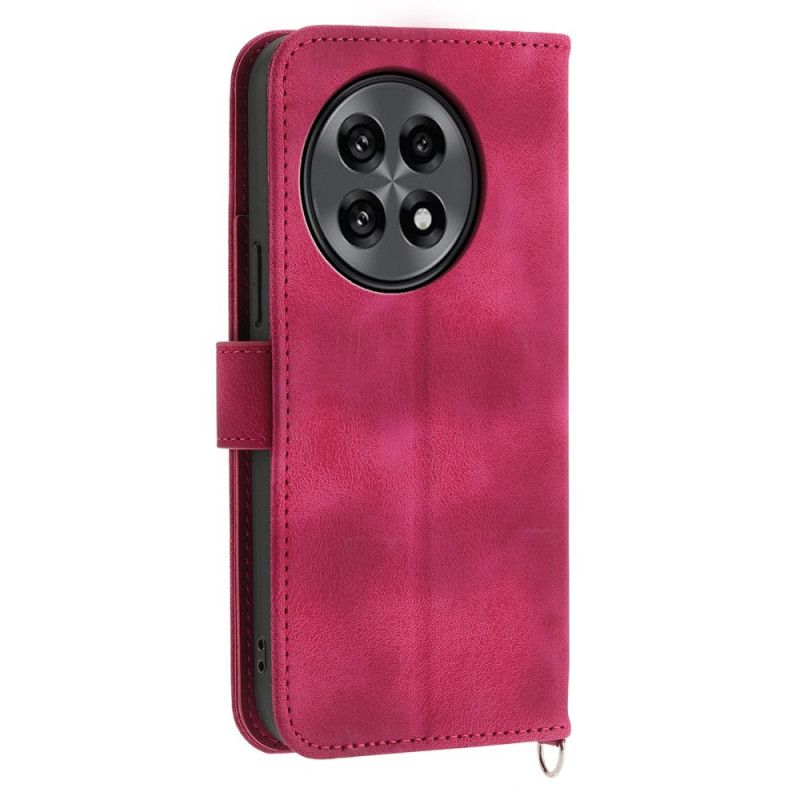 Lærdeksel Folio Deksel Oneplus 13r Mobildeksel Semsket Skinn Med Blondeeffekt Stropp Og Skulderstropp