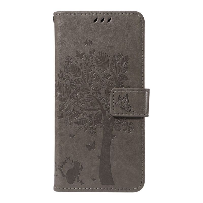 Lærdeksel Folio Deksel Oneplus 13r Mobildeksel Tre Og Katt