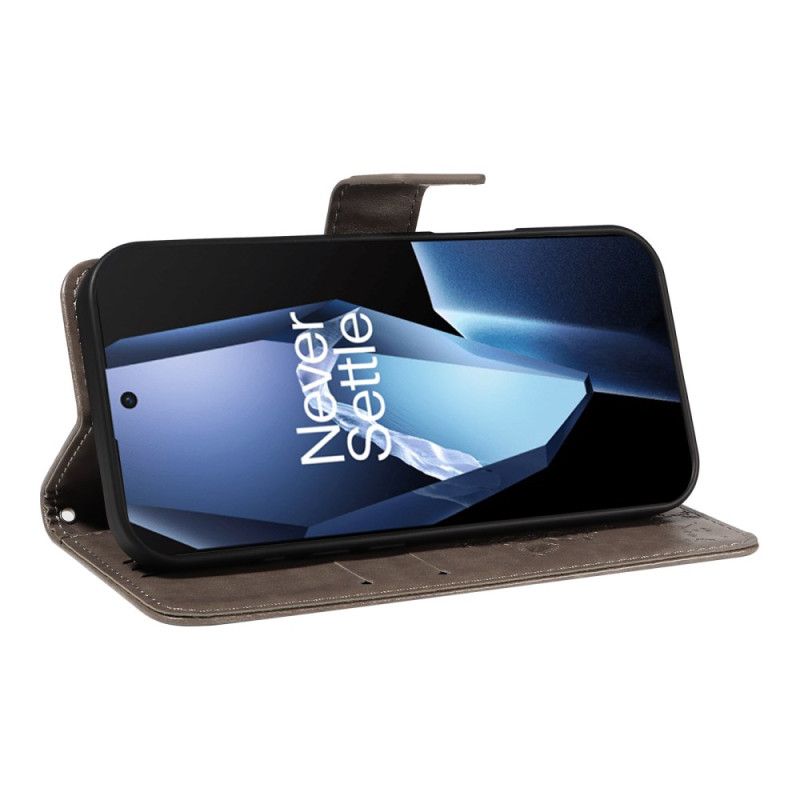 Lærdeksel Folio Deksel Oneplus 13r Mobildeksel Tre Og Katt