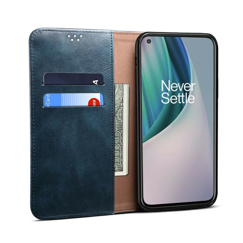 Beskyttelse Deksel Til OnePlus Nord N10 Folio Deksel Vokset Kunstskinn
