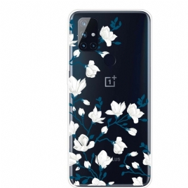 Deksel Til OnePlus Nord N10 Hvite Blomster