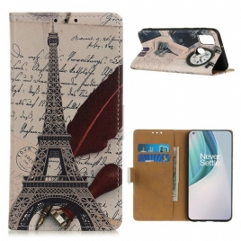Folio Deksel Til OnePlus Nord N10 Poetens Eiffeltårn