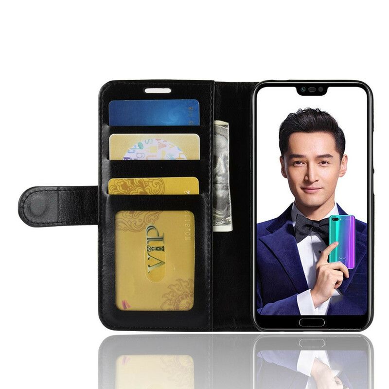 Folio Deksel Til Honor 10 Ultra Imitert Skinn
