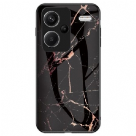Deksel Xiaomi Redmi Note 13 Pro Plus 5g Mobildeksel Svart Og Gull Marmor Herdet Glass