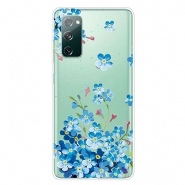 Deksel Til Samsung Galaxy S20 FE Blå Blomster