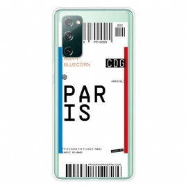 Deksel Til Samsung Galaxy S20 FE Boardingkort Til Paris