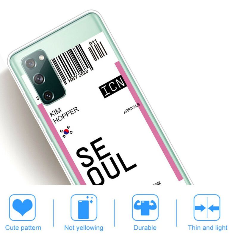 Deksel Til Samsung Galaxy S20 FE Boardingkort Til Seoul