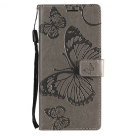 Folio Deksel Til Samsung Galaxy S20 FE Med Kjede Gigant Strappy Sommerfugler