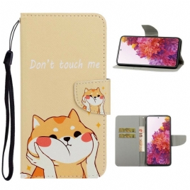 Folio Deksel Til Samsung Galaxy S20 FE Med Kjede Ikke Rør Meg Strappy Cat