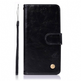 Folio Deksel Til Samsung Galaxy S20 FE Med Kjede Vintage Kunstskinnrem