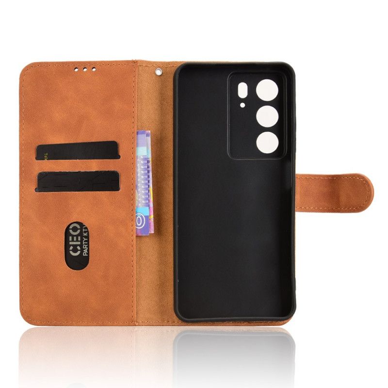 Folio Deksel Til Realme C71 Semsket Skinneffekt