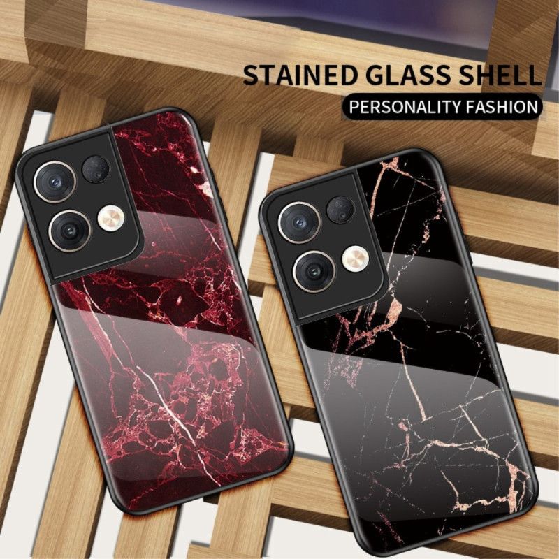 Mobildeksel Til Oppo Reno 8 Pro Marmor Herdet Glass