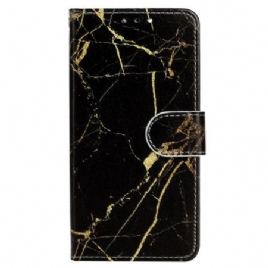 Folio Deksel Oppo A98 5g Svart Og Gull Marmor