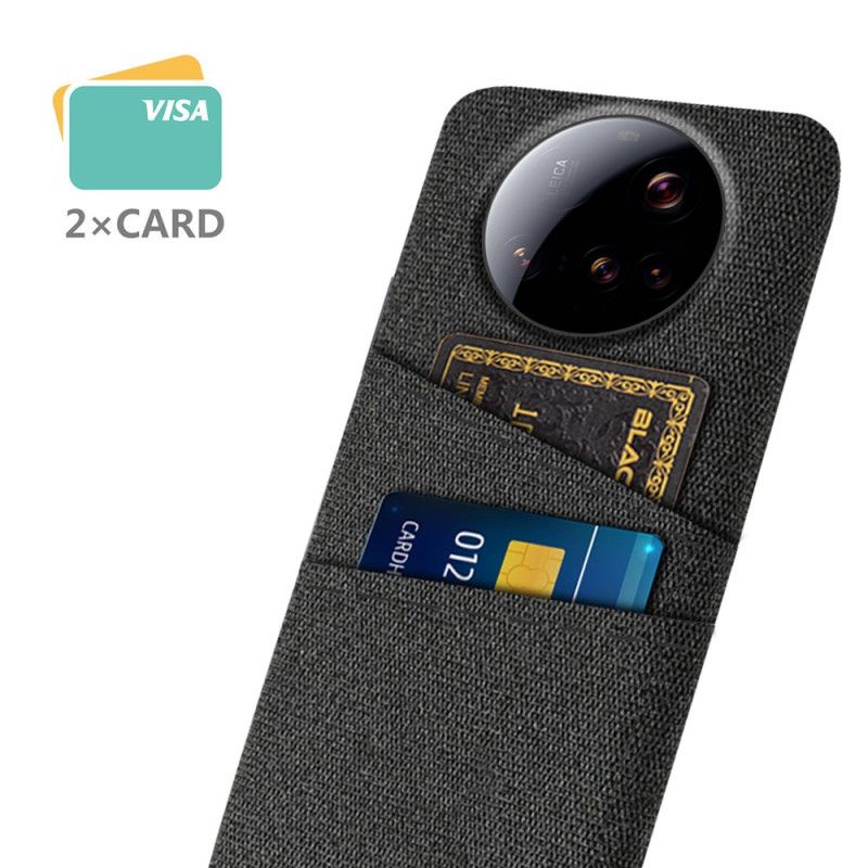 Deksel Xiaomi 15 Ultra Dobbel Kortholder I Stoff