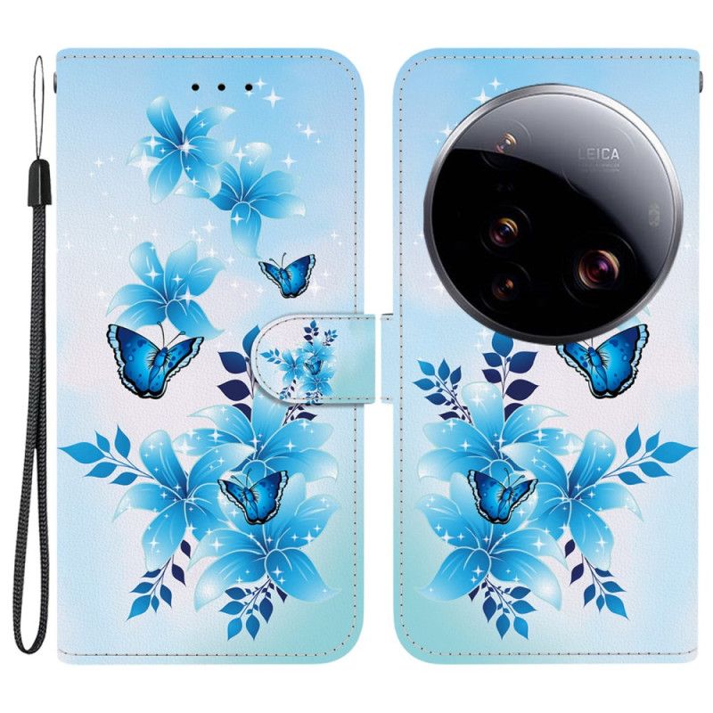 Folio Deksel Til Xiaomi 15 Ultra Blomstersommerfugler