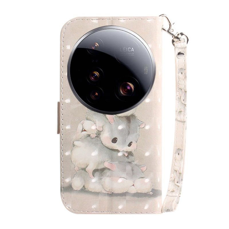 Folio Deksel Til Xiaomi 15 Ultra Hamstere Med Snor