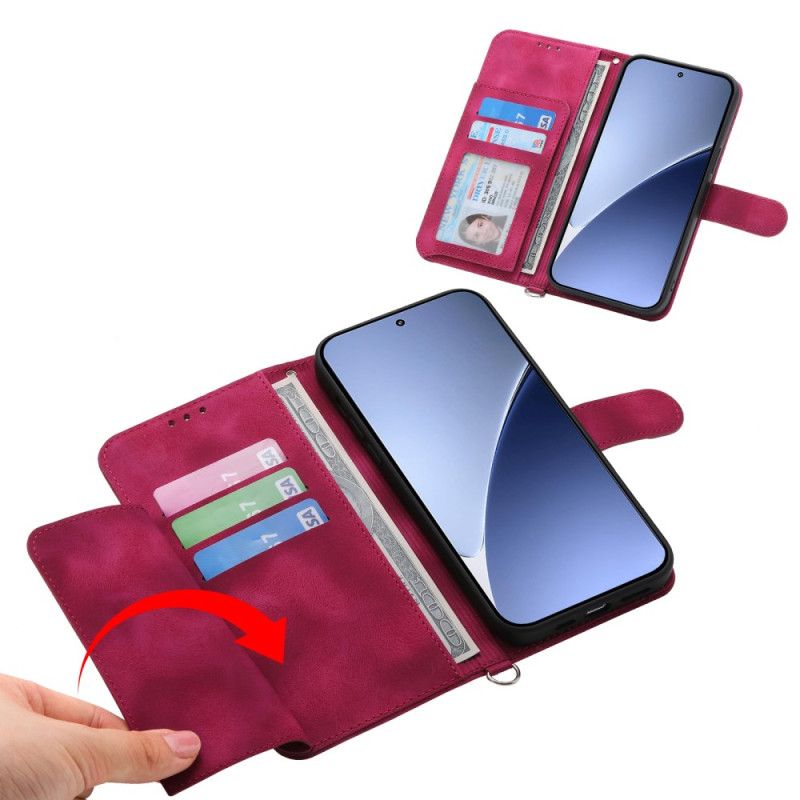 Folio Deksel Xiaomi 15 Ultra Blomstermønster Med Rem Og Skulderrem