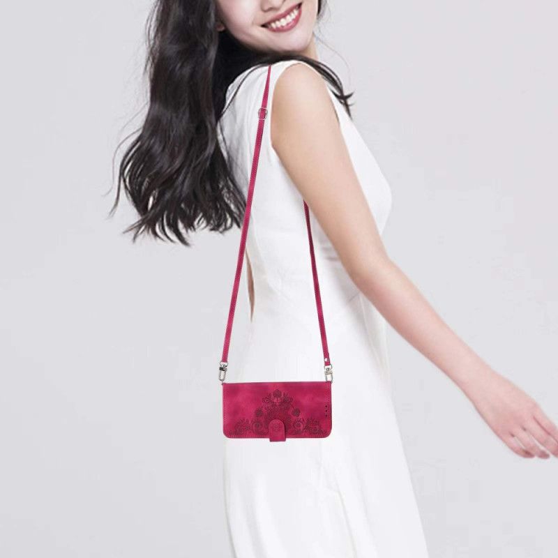 Folio Deksel Xiaomi 15 Ultra Blomstermønster Med Rem Og Skulderrem