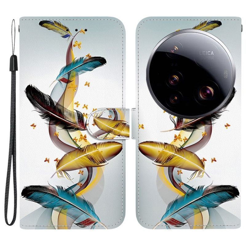 Folio Deksel Xiaomi 15 Ultra Fargerik Fjær Beskyttelse Deksel