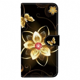 Folio Deksel Xiaomi 15 Ultra Gyllen Blomst Beskyttelse Deksel