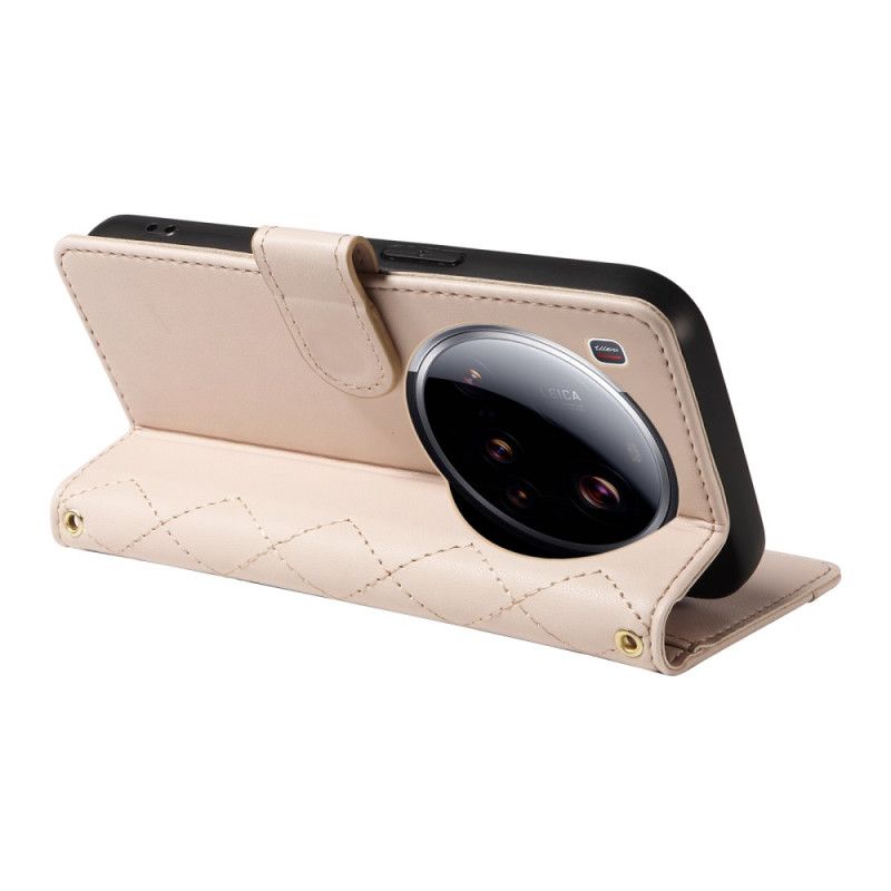 Folio Deksel Xiaomi 15 Ultra Polstret Med Stropp Og Skulderstropp Beskyttelse Deksel