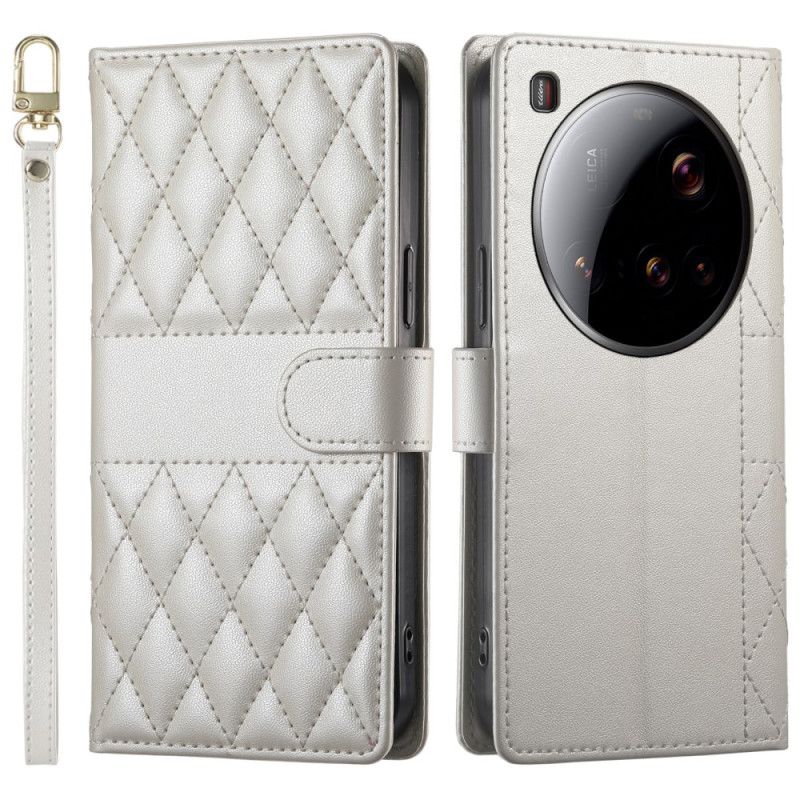 Folio Deksel Xiaomi 15 Ultra Vattert Med Stropp Og Skulderstropp Beskyttelse Deksel