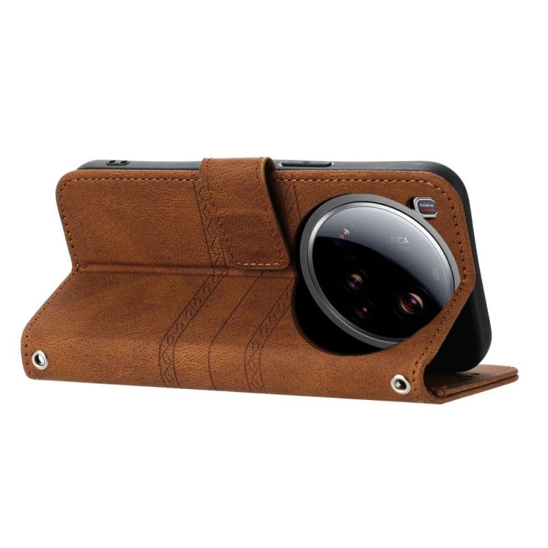 Lærdeksel Folio Deksel Xiaomi 15 Ultra Dobbel Frise