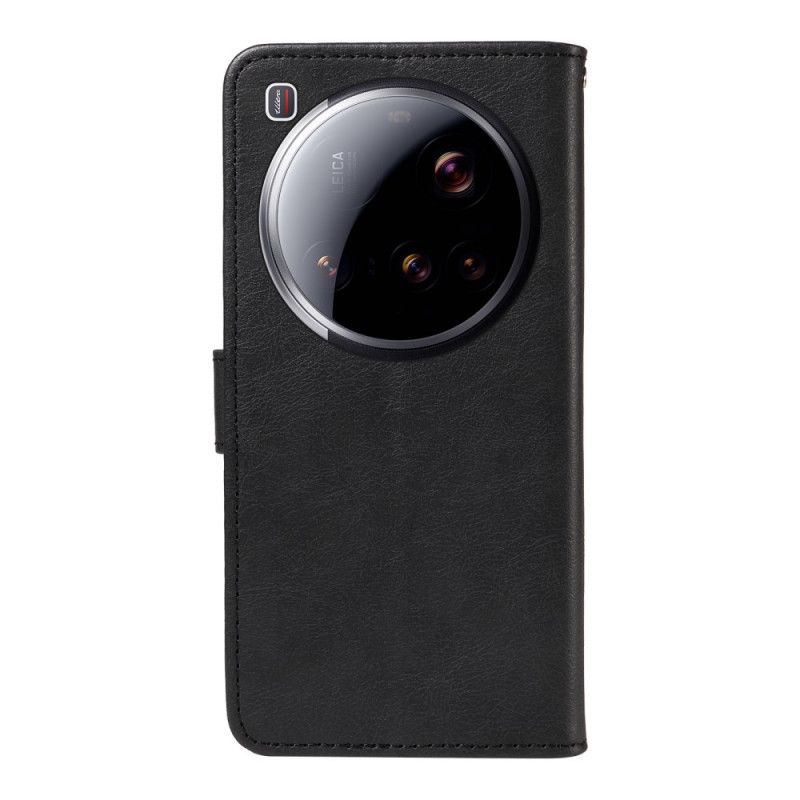 Lærdeksel Folio Deksel Xiaomi 15 Ultra Ensfarget Kunstskinn