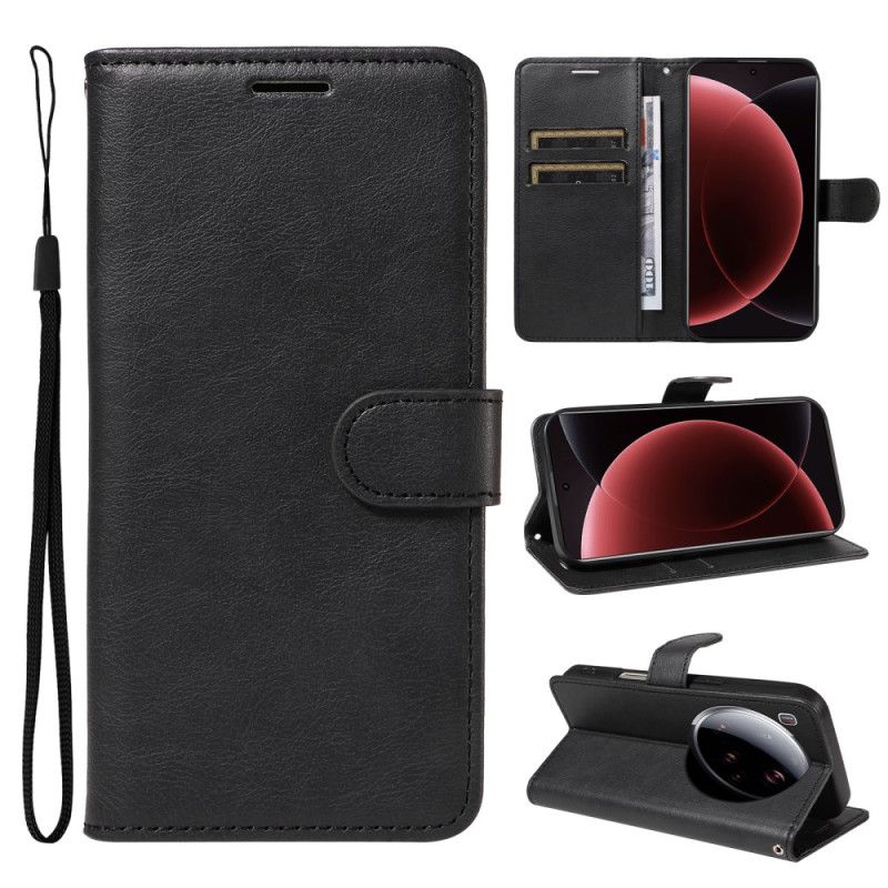 Lærdeksel Folio Deksel Xiaomi 15 Ultra Ensfarget Kunstskinn