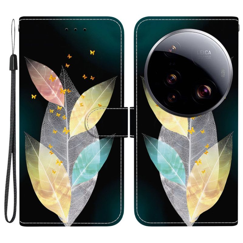 Lærdeksel Folio Deksel Xiaomi 15 Ultra Fargerike Blader