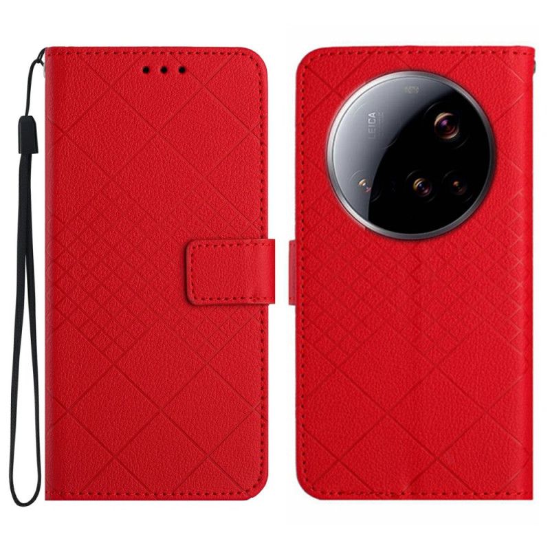 Lærdeksel Folio Deksel Xiaomi 15 Ultra Mobildeksel Diamantmønster