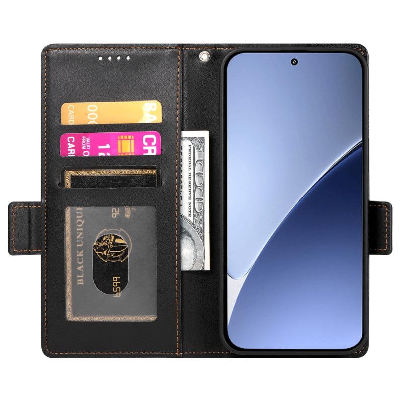 Lærdeksel Folio Deksel Xiaomi 15 Ultra Mobildeksel Dobbel Lås