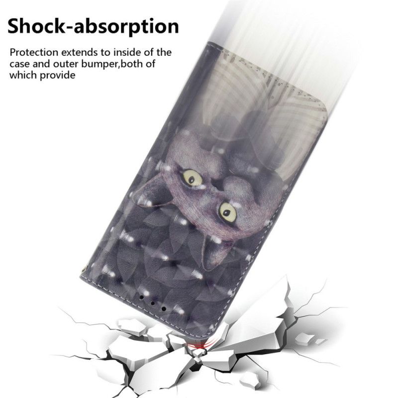 Lærdeksel Folio Deksel Xiaomi 15 Ultra Mobildeksel Grå Katt Med Snor