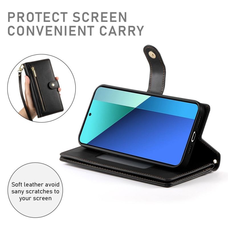 Lærdeksel Folio Deksel Xiaomi 15 Ultra Mobildeksel Lommebok Med Stropp Og Skulderstropp