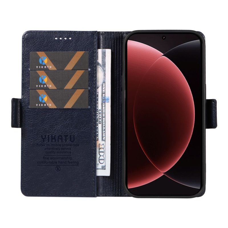 Lærdeksel Folio Deksel Xiaomi 15 Ultra Mobildeksel Ykatu Litchi-kunstskinn