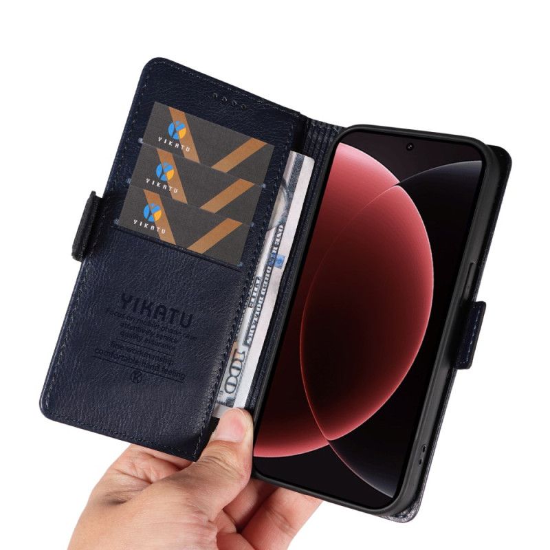 Lærdeksel Folio Deksel Xiaomi 15 Ultra Mobildeksel Ykatu Litchi-kunstskinn