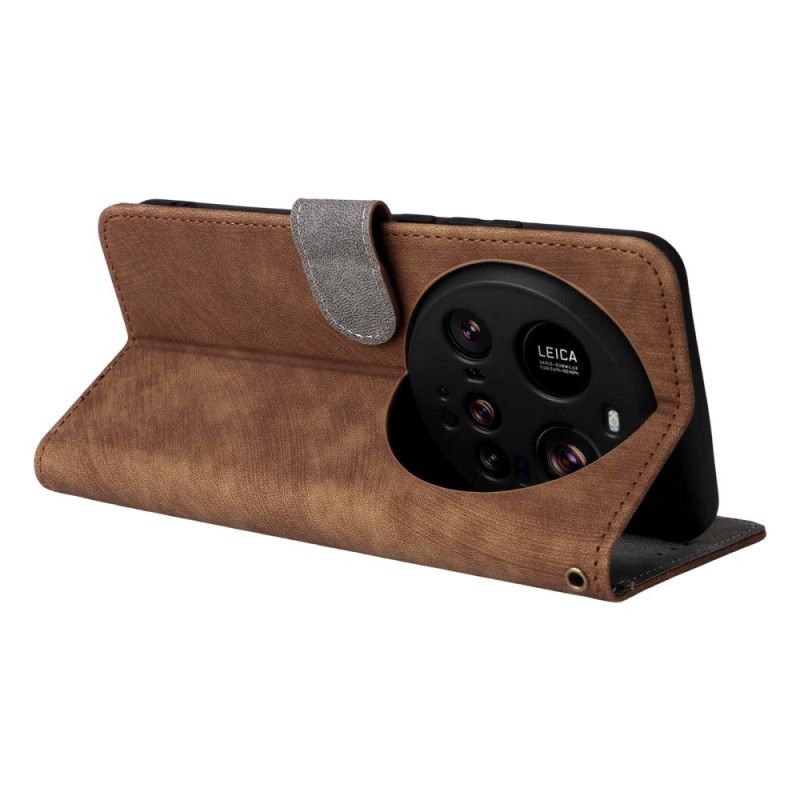 Lærdeksel Folio Deksel Xiaomi 15 Ultra Rfid-blokkering Med Semsket Skinneffekt