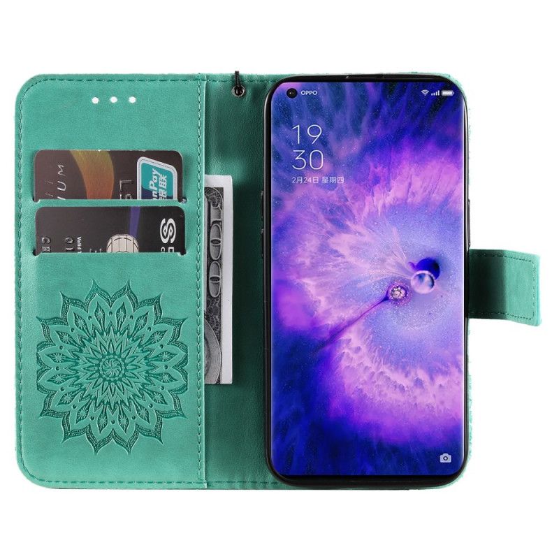 Folio Deksel Til Oppo Find X5 Pro Med Kjede Thong Sun