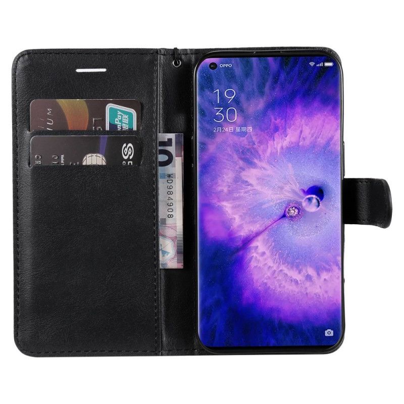 Folio Deksel Til Oppo Find X5 Pro Med Kjede Vanlig Reim