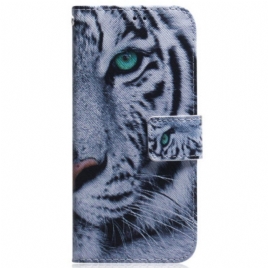 Folio Deksel Til iPhone 15 Hvit Tiger
