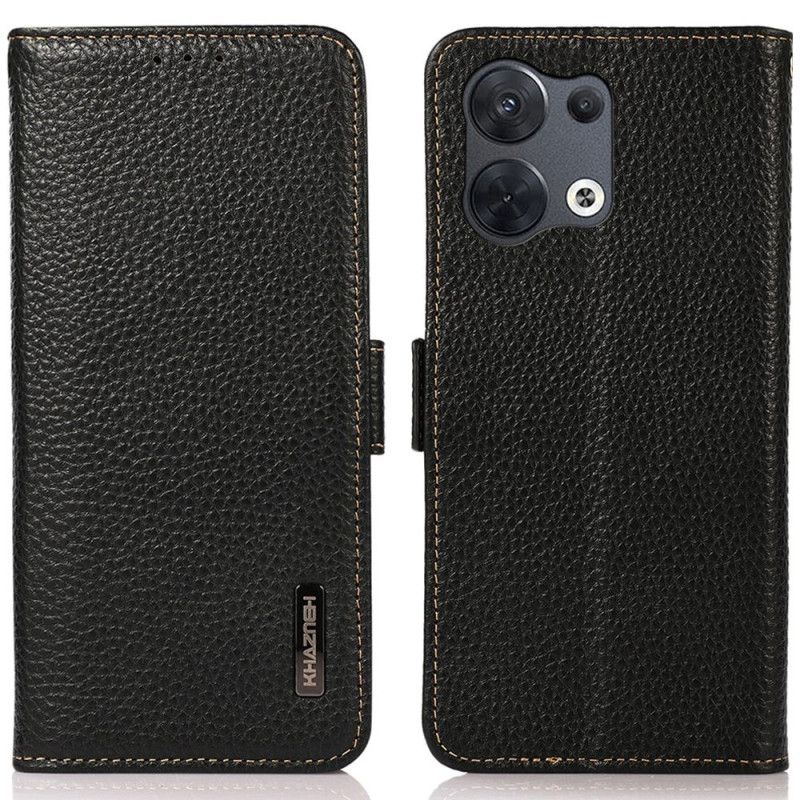 Folio Deksel Til Oppo Reno 8 Litchi Leather Khazneh Rfid